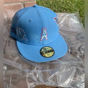 NWT Men's New Era 59Fifty Houston Oilers /Tennessee Titans Cap Sz  7/38 Fitted